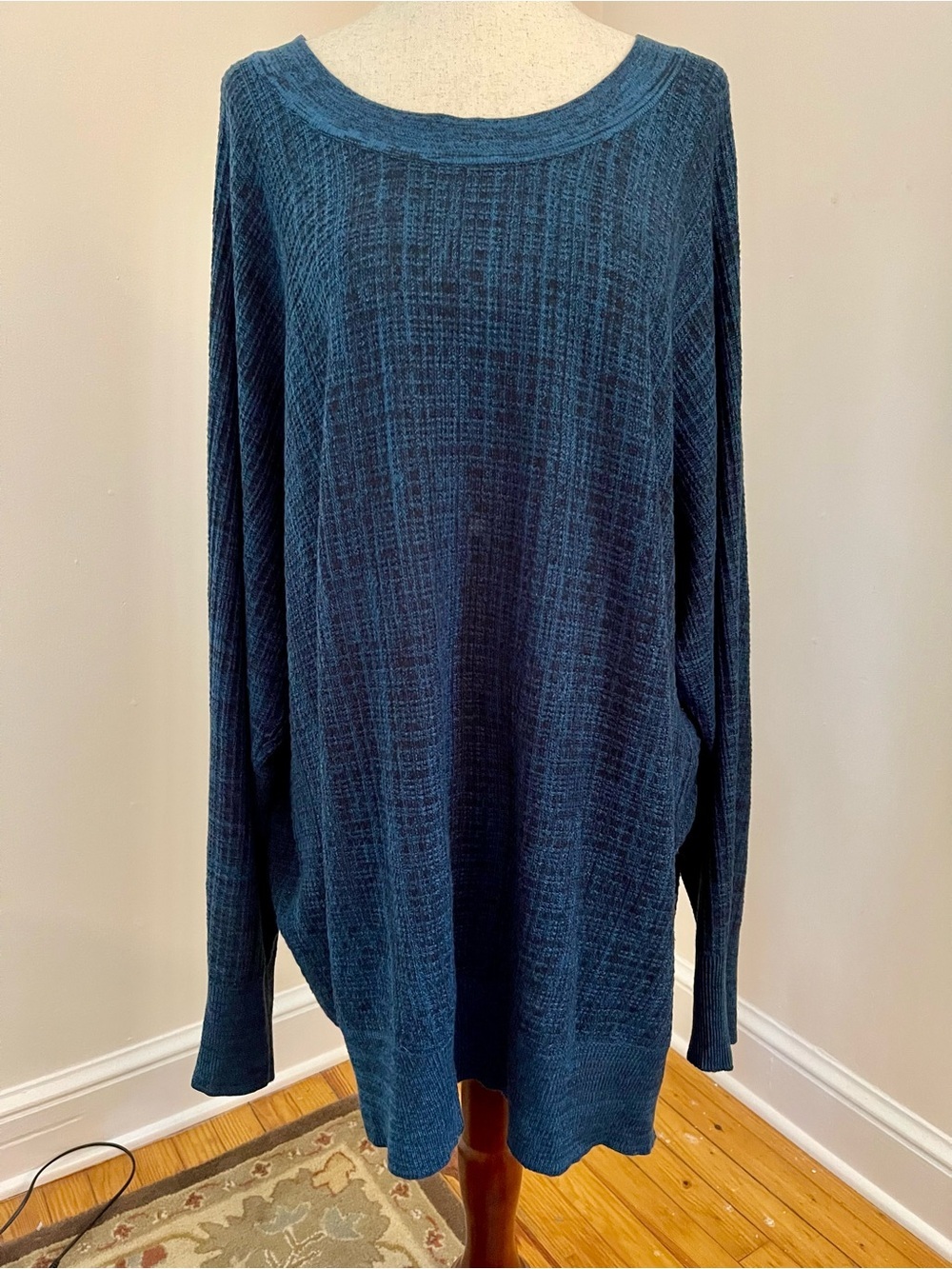 Lane Bryant Blue Textured Lightweight Sweater Tunic Plus Size
